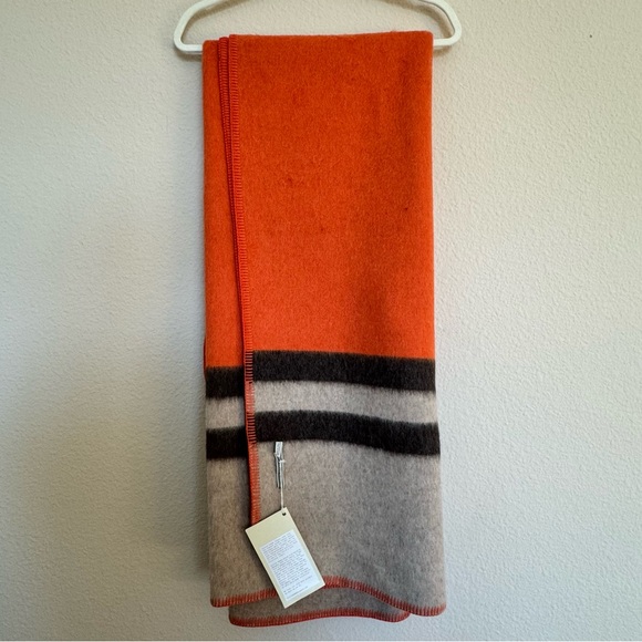 NEW $575 Alicia Adams Alpaca Field Throw Blanket Orange Taupe Peru Fair Trade - Picture 4 of 8